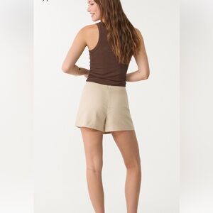 Stradivarius ASOS Women's Cream Shorts Skort Skirt Wrap Tie Size XL Summer Linen